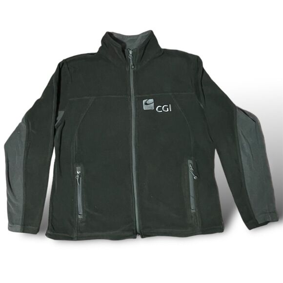 North End Jackets & Blazers - North End Women's Full Zip Fleece Jacket Black Size L with CGI Logo